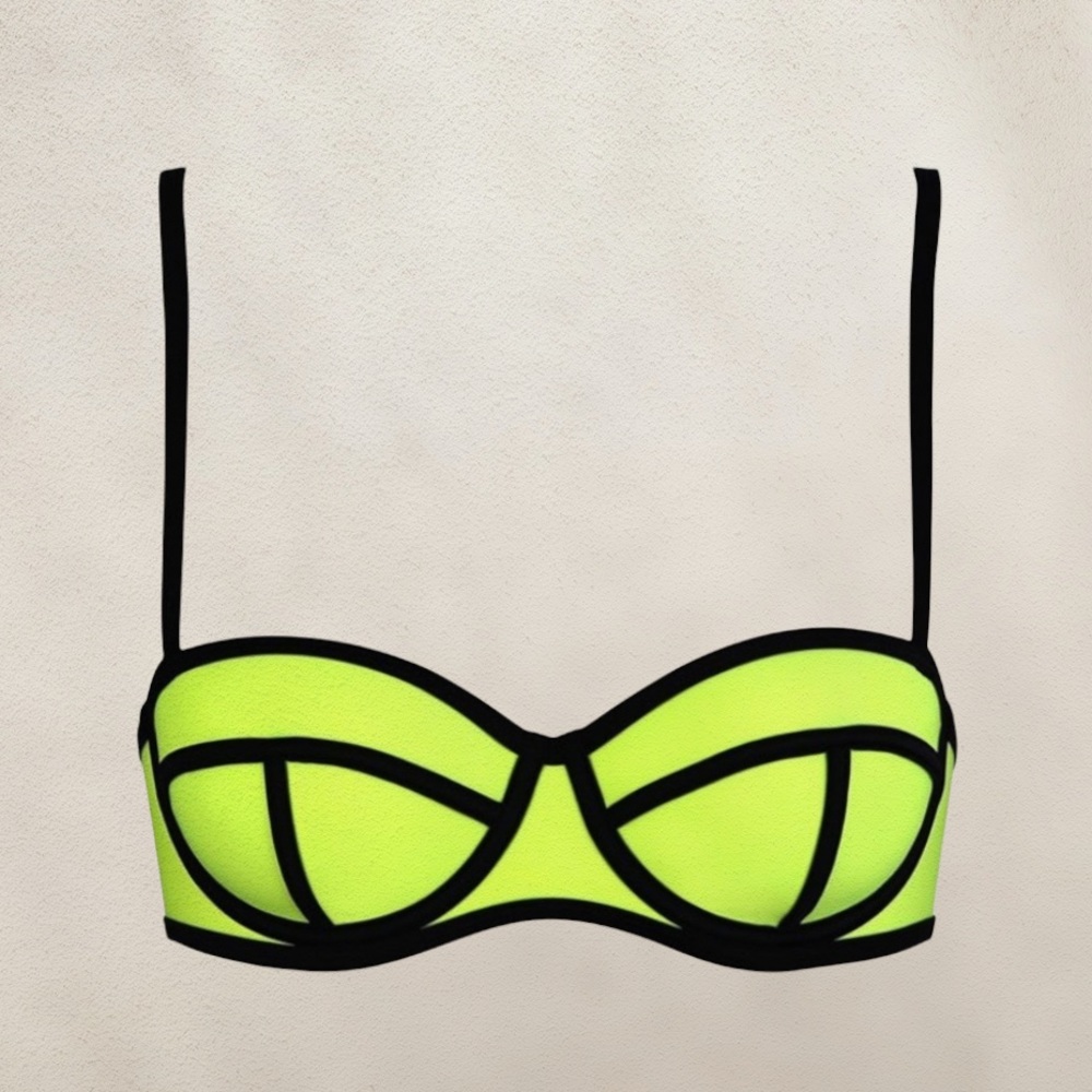 Yellow triangl bikini top